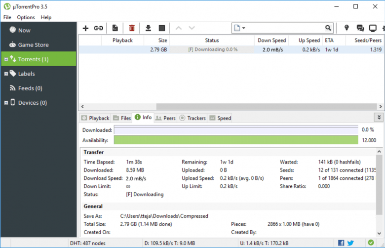 utorrent downloading the pro package failed