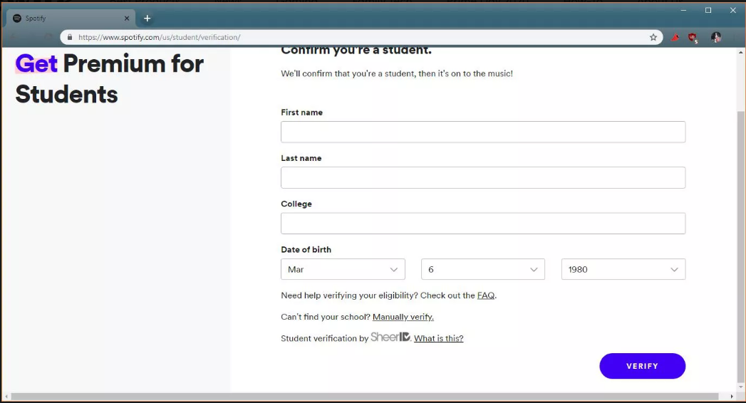 Spotify premium student verification bxaus