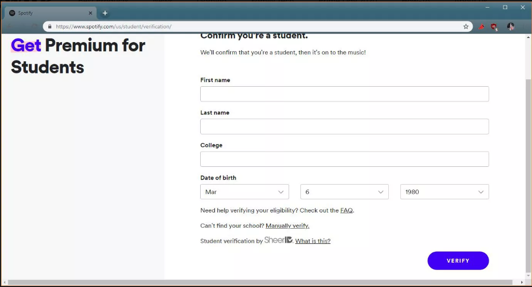 requirements for spotify student discount