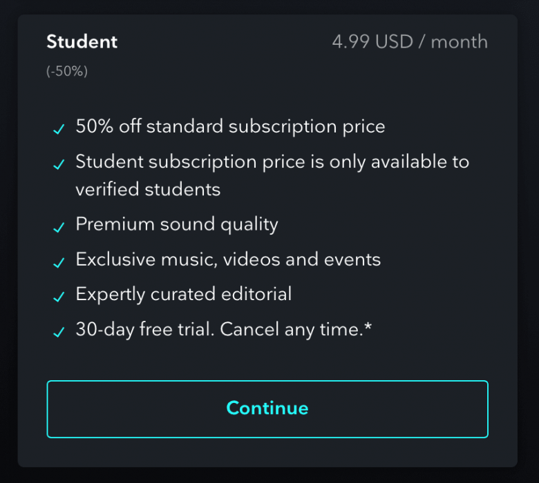 tidal student discount tidal student discount